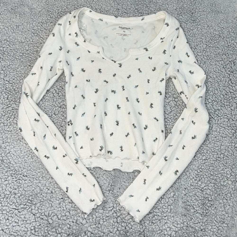 Floral Long Sleeve Crop Top